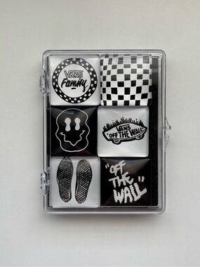 VANS Retro Magnet Set 6 Pack Black and White Fridge Locker Magnets